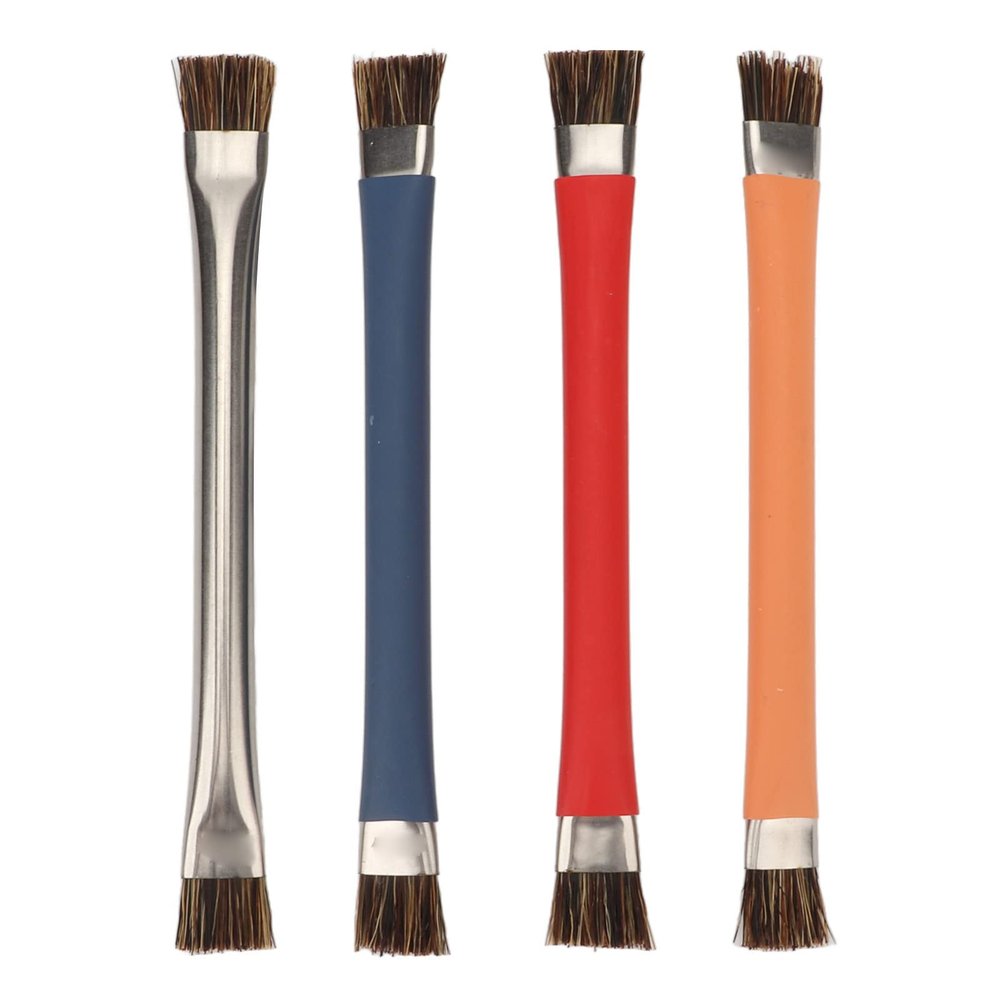 Anti Static Brush Set, Stainless Steel Double Head 4Pcs Keyboard Brushes Wide Application for Camera