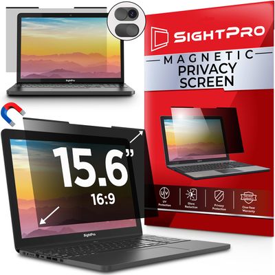 SightPro Magnetic Laptop Privacy Screen 15.6 Inch 16:9 - Patented Removable Laptop Privacy Filter Shield and Protector