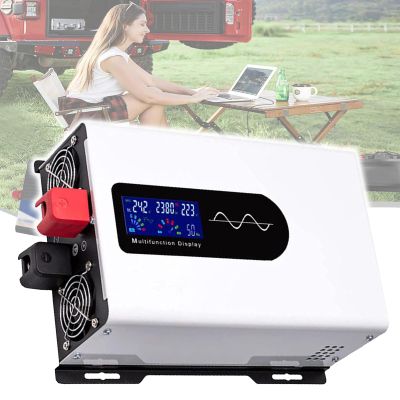 Car Inverter 12V 5000W/6000W/8000W/10000W/12000W, Pure Sine Wave Power Inverter with LCD Display & Socket for Home RV Truck,12V-6000W