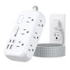 4 USB(2 USB C) Surge Protector Power Strip with Switch- 6 Ft Flat Braided Extension Cord with 6 Widely Outlets, Flat Plug Wall Mount Desk USB Charging Station for Home Office Dorm Room Travel 1625W view 1