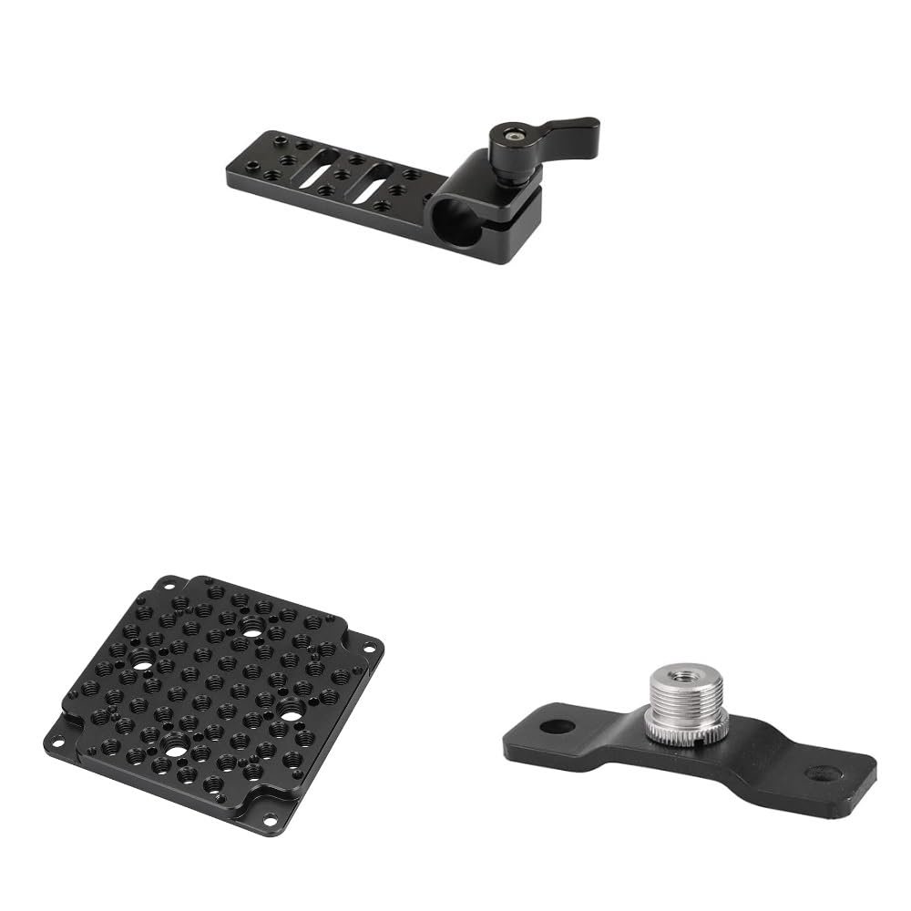 CAMVATE 15mm Rod Clamp Cheeseplate + 5/8'' Male to 1/4'' Female + Camera Cheese Mounting Plate