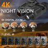 HMWOKPOT 4K Adult Night Vision Goggles 3D Head-Mounted Digital Infrared Night Vision Binoculars 8X Optical Zoom Night Vision Scope view 3