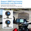 FancyTiger 5.5" Portable Motorcycle Carplay with Android Auto Waterproof Carplay Screen, GPS Navigation System, Siri, Google Assistant, Motorcycle Dash Cam, Accessories for Men, Dual 1080P HD Camera view 3