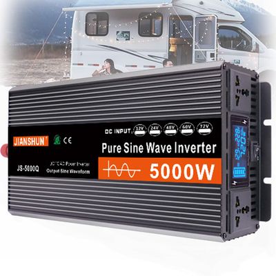 3000W 4000W 5000W 6000W Pure Sine Wave Inverter,DC 12V 24V to 110V AC Solar Power Inverters with AC Outlets,for Truck,RV,Vehicles,Car Solar System with LCD Display,5000W-24V