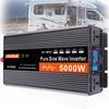 3000W 4000W 5000W 6000W Pure Sine Wave Inverter,DC 12V 24V to 110V AC Solar Power Inverters with AC Outlets,for Truck,RV,Vehicles,Car Solar System with LCD Display,5000W-24V view 1