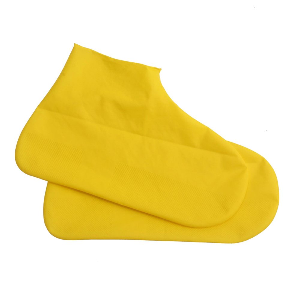 Waterproof Shoe Covers, Non-slip Overshoes Rain Shoe Covers Reusable Shoe Covers Outdoor Cycling Protectors for Kids, Men and Women(L-Yellow)