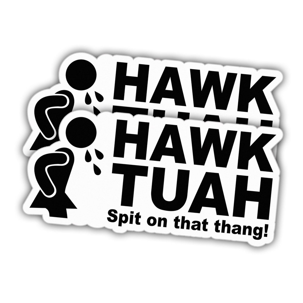 (2pcs) Hawk Tush Stickers Spit On That Thang Stickers Funny Girl Hilarious Meme Funny Vinyl Stickers Weather-Resistant Stickers for Water Bottles Laptop Window Car 2pcs Size 4"