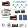 3000W 4000W 5000W 6000W Pure Sine Wave Power Inverter DC 12V 24V to 110V AC Converter with AC Charger Outlets,Car Solar Power Inverters with LCD Display for Home RV Truck,6000W-24V view 3