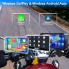 FancyTiger 6.25" Motorcycle Carplay with GPS Navigation System, IPS Waterproof Touchscreen, Inculed SD-128GB, TPMS, HD Touch Screen Auto and Dual 1080P Camera/Dash Cam, Support iOS/Android, BT, Siri view 2