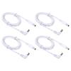 PATIKIL 3Ft 5.5mm x 2.1mm Male to Male DC Power Extension Cable, 4 Pcs Wire Adapter 90 Degree Right Angle Cord for LED Strip Router Surveillance Camera, White view 1