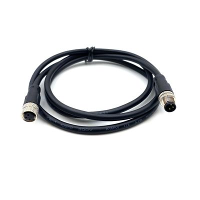 BOUUNCIY 16.4ft M8 3 Pins Connector Cable, Male to Female Circular Connector Molding Cable A Code Straight Industrial Molded Wire IP67 Waterproof Unshielded PVC Wire 60V 4A AC/DC AWG24 (5Meter)