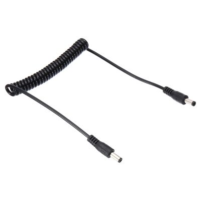 PATIKIL 4.6Ft 5.5mm x 2.1mm Male to Male DC Power Cable, Wire Adapter Coiled Extension Cable Cord for LED Strip DVR Router Surveillance Camera