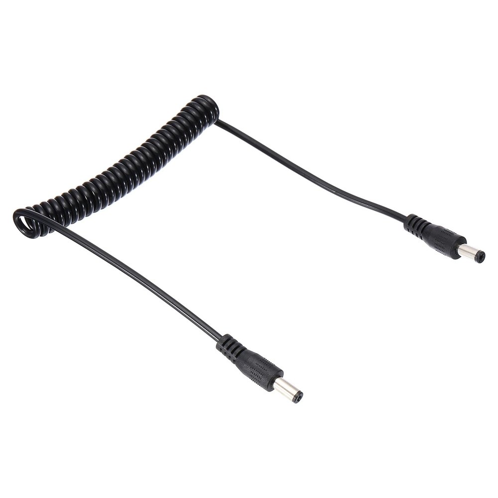 PATIKIL 4.6Ft 5.5mm x 2.1mm Male to Male DC Power Cable, Wire Adapter Coiled Extension Cable Cord for LED Strip DVR Router Surveillance Camera