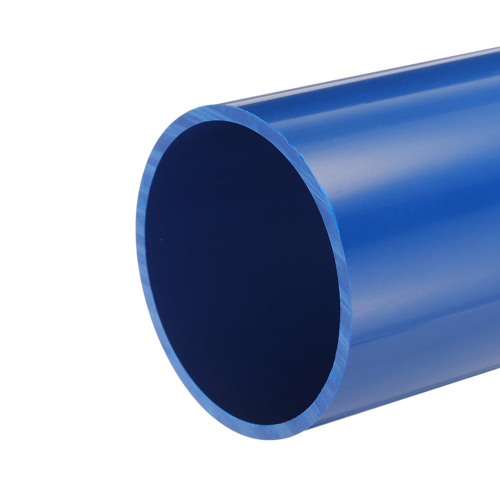 MECCANIXITY 3.5 Inch PVC Rigid Tube Round Pipe Tubing Hardware Tubing Hardware Tubing 81.4mm ID 90mm OD 20cm/8" Length Blue High Impact for Water Pipe