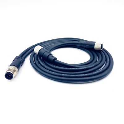 BOUUNCIY M12 5 Pins Connector Cable, Male to Dual Female Circular Connector Molding Cable A Code Straight Industrial Molded Wire IP67 Waterproof Unshielded PVC Wire 60V 4A AC/DC 1Meter (3.28ft)
