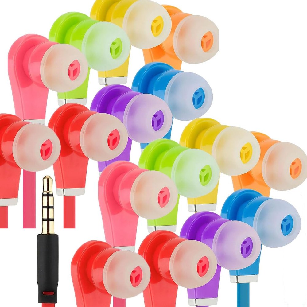 16 pack Laptop earbuds audifonos nios Classroom kids earphones distance learning wired computer headphones PL 3.5 jack no mic cheap student for chromebook set ear buds sport Airplane Plane Flight