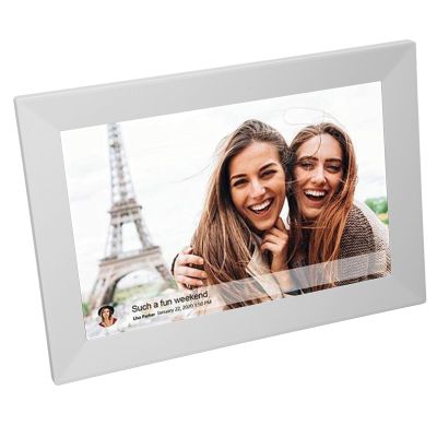 10.1 Inch Digital Picture Frame, White HD Touchscreen Wall Mount Smart Digital Photo Frame, Easy to Share Photos Video via APP for Home Family (US Plug)