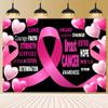 Breast Cancer Awareness Banner Backdrop for Pink Ribbon Party Decor, Breast Cancer Awareness Banner Decorations for Photography Background, Pink Ribbon Walk Charity Theme Party Supplies 9x6ft view 2