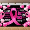 Breast Cancer Awareness Banner Backdrop for Pink Ribbon Party Decor, Breast Cancer Awareness Banner Decorations for Photography Background, Pink Ribbon Walk Charity Theme Party Supplies 9x6ft view 4