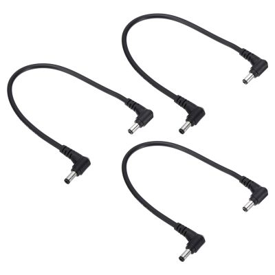 PATIKIL 1Ft 5.5 x 2.1mm Male to Male DC Power Cable, 3Pcs 18AWG Wire Adapter 90 Degree Right Angle Connector Cord for LED Strip DVR Router Surveillance Camera
