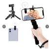 iJoy Social Media Kit with Hand Grip, Tripod, 360-Degree Rotatable Clip-On Ring Light view 1