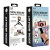 iJoy Social Media Kit with Hand Grip, Tripod, 360-Degree Rotatable Clip-On Ring Light view 2