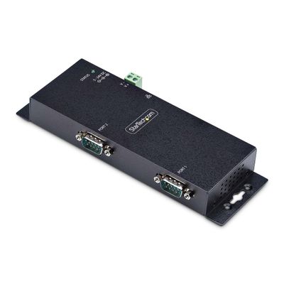 StarTech.com 2-Port Serial to Ethernet Adapter, IP Serial Device Server for Remote RS232 Devices, Wall/DIN Rail, LAN to DB9, TAA