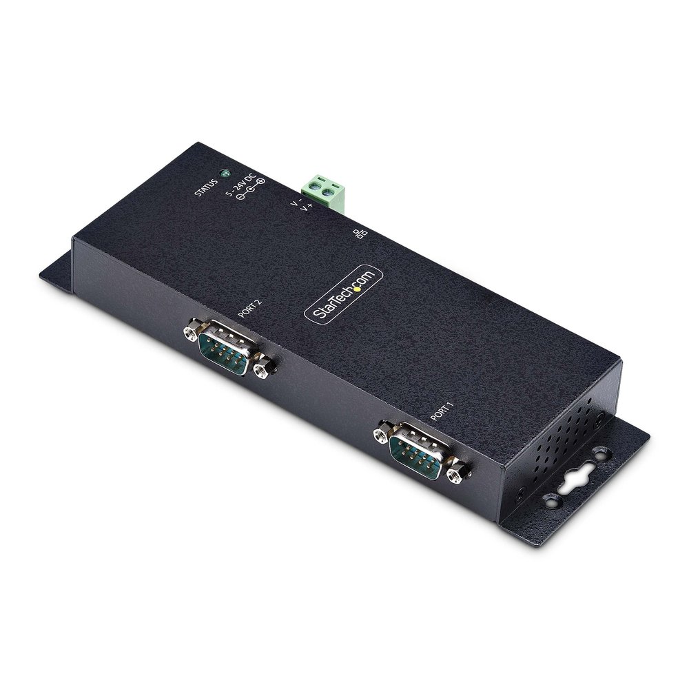 StarTech.com 2-Port Serial to Ethernet Adapter, IP Serial Device Server for Remote RS232 Devices, Wall/DIN Rail, LAN to DB9, TAA