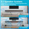 Acoustic Audio 5.1 Surround Sound Home Theater Sound Bar with Bluetooth, RCA, Optical, ARC, AUX, Wireless Subwoofer and Remote Control - AA5190 (Black) view 3