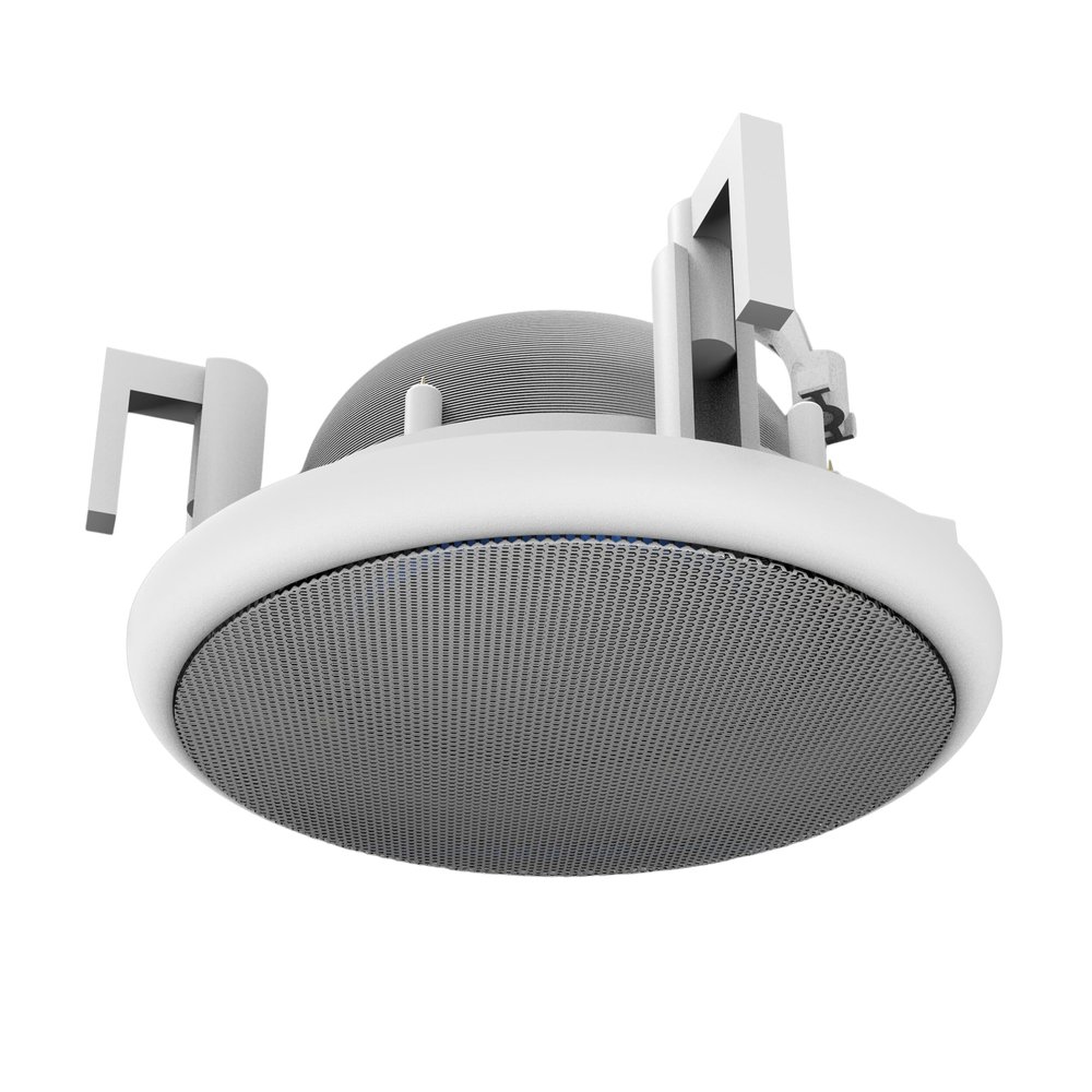Splin Ceiling Embedded Mount Stand Compatible with Smart Speaker Alexa Echo Dot 3rd gen. Amazon or Nest Mini Google Model Classic Built-in (White) Metal Grille