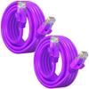 Maximm Cat 6 Ethernet Cable 12 ft (2-Pack) - High-Speed LAN Cable, Internet Cable, Patch Cable, and Network Cable - UTP, 10Gbps, 550MHz Ethernet Cord - Purple view 1