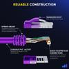 Maximm Cat 6 Ethernet Cable 12 ft (2-Pack) - High-Speed LAN Cable, Internet Cable, Patch Cable, and Network Cable - UTP, 10Gbps, 550MHz Ethernet Cord - Purple view 3