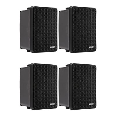 KICKER KB6 6.5" 150 Watt Peak Power 2-Way Full-Range Indoor/Outdoor Black Stereo Speakers (Qty 4)