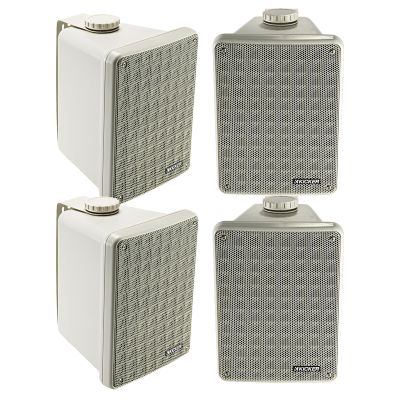 KICKER KB6 6.5" 150 Watt Peak Power 2-Way Full-Range Indoor/Outdoor Gray Stereo Speakers (Qty 4)