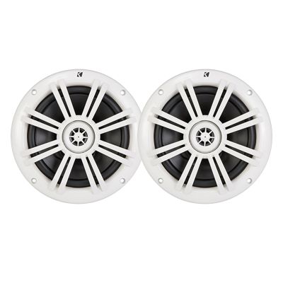 KICKER 6.5" 150 Watt Peak Power 2-Way Marine OEM Replacement White Boat Audio Speakers (Pair)