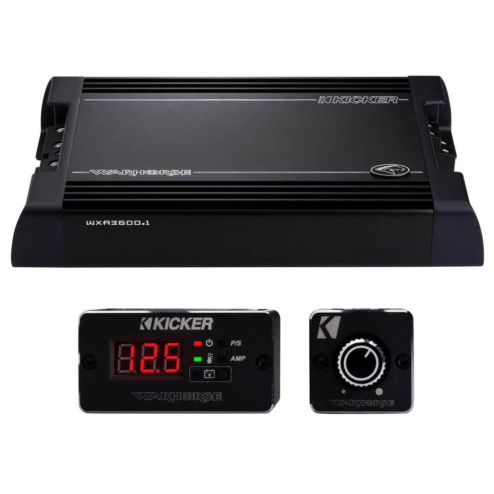 Kicker Warhorse WXA3600.1 Monoblock Subwoofer Amplifier | 3600 Watts x 1 at 1-Ohm - 49WXA36001