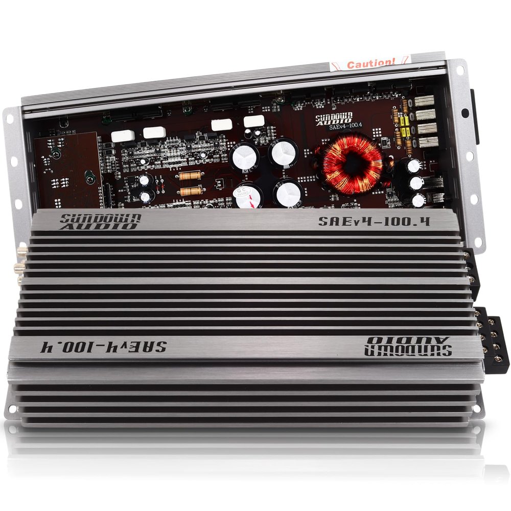 Sundown Audio SAE-100.4 Class A/B 4-Channel Amplifier - 100W x 4 @ 4 - High-Fidelity Car Speaker Amp with Variable Filters & Advanced Protection