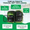 COR Island Hopper Carry On Travel Backpack, 28L Black, 4 Packing Cubes view 2