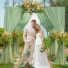 10x10 Sage Green Backdrop Curtain for Wedding Birthday, Wrinkle-Free Polyester Fabric Green Backdrop Drapes for Baby Shower Parties Photo Photography Decoration 5ft x 10ft,2 Panels view 2