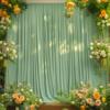 10x10 Sage Green Backdrop Curtain for Wedding Birthday, Wrinkle-Free Polyester Fabric Green Backdrop Drapes for Baby Shower Parties Photo Photography Decoration 5ft x 10ft,2 Panels view 4