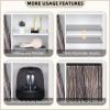 LELELINKY Record Player Stand,Vinyl Record Storage Table with 4 Cabinet Up to 120 Albums,Mid-Century Turntable Stand with Wood Legs,White Vinyl Holder Display Shelf for Bedroom Living Room view 4