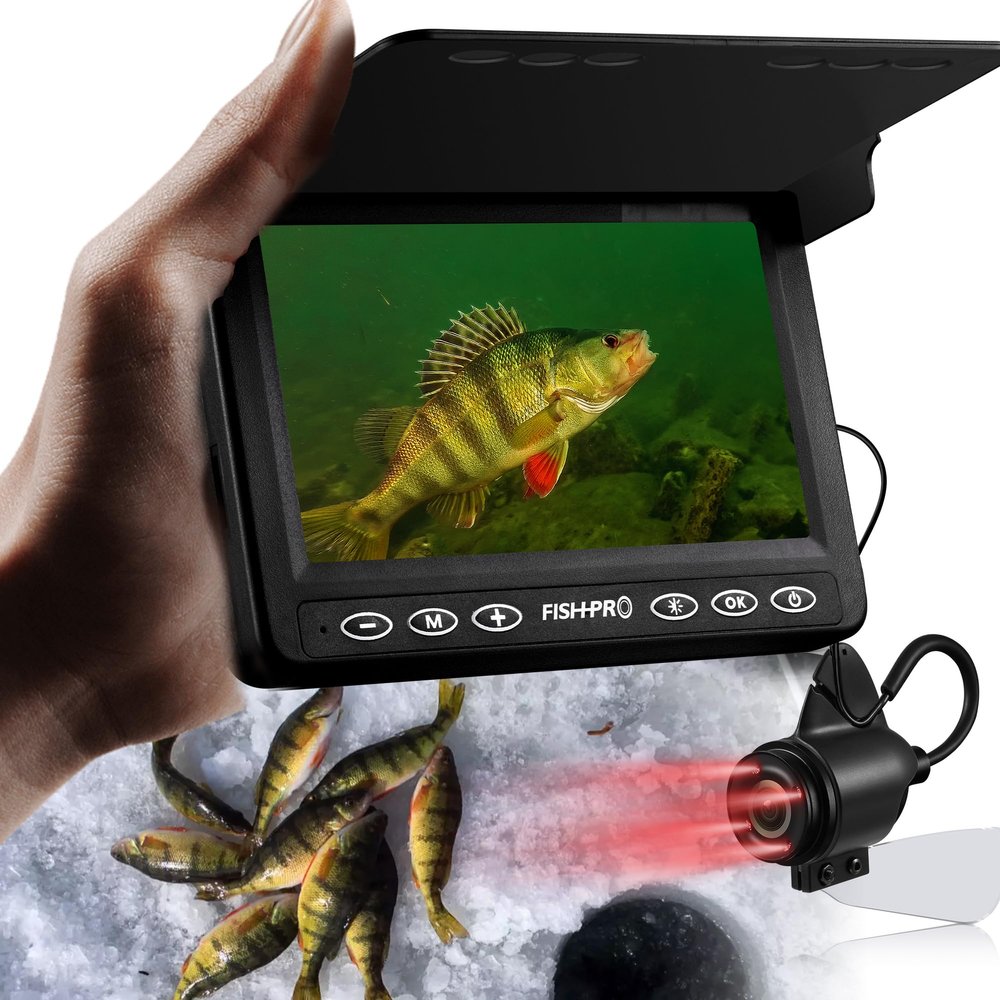 [FishPRO 2026 Upgrade] The PRO in Underwater Fishing Camera -4.3'' Ice Fishing Camera Underwater(NO Need Learn), 1000TVL, Ice Fish Gift for Men, Ice Fish Finder for Boat Fish w/IR/USB-C/5,000mAh/65ft