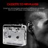 HXBER TON010 Portable Cassette to MP3 Player Mini USB Tape Player MP3 Converter with 3.5mm AUX Input Software CD Cassette Capture Audio Music Player Compatible with PC Laptop, Transparent view 3
