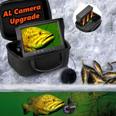 [FishPRO 2026 Upgrade] Underwater Fishing Camera - [No Slide Off] 7'' Ice Fishing Camera Underwater 1200TVL w/Bracket,12pcs IR + 12pcs LED, 4,500mAh, Portable Fish Finder Ice Fish Gifts for Men, 65ft