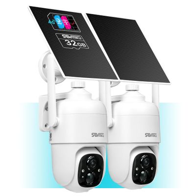 Sovmiku 2C1 4G LTE Cellular Security Camera Wireless Outdoor, $14.9/Month for Unlimited Data, Easy to Setup, IP65 Waterproof, No Wi-Fi Surveillance Cam Two Way Audio, Color Night Vision, 32GB Included