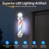 Beuioslyr Wall-Mounted Pole Lamp, 32'' LED Barber Pole Light Classic Style Barbershop Rotating Light FixtureRed, White and Blue Barbershop Lamp Pole LED Hair Salon Open Classic Sign (32") view 3