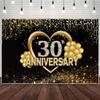 30th Anniversary Backdrop Wedding Anniversary Decorations Backdrop Black Gold 30th Anniversary Banner Backdrop Happy 30 Anniversary Party Supplies Party Banner Photography Background 10x8ft view 1