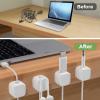 Magnetic Cable Clips 6 Pack Cord Holder Thickened Secure Adhesive Cord Organizer CarPlay Cable Clip Desk Cable Management Cell Phone USB Charging Cable Wire Holder Keeper Organizer for Office Home view 4