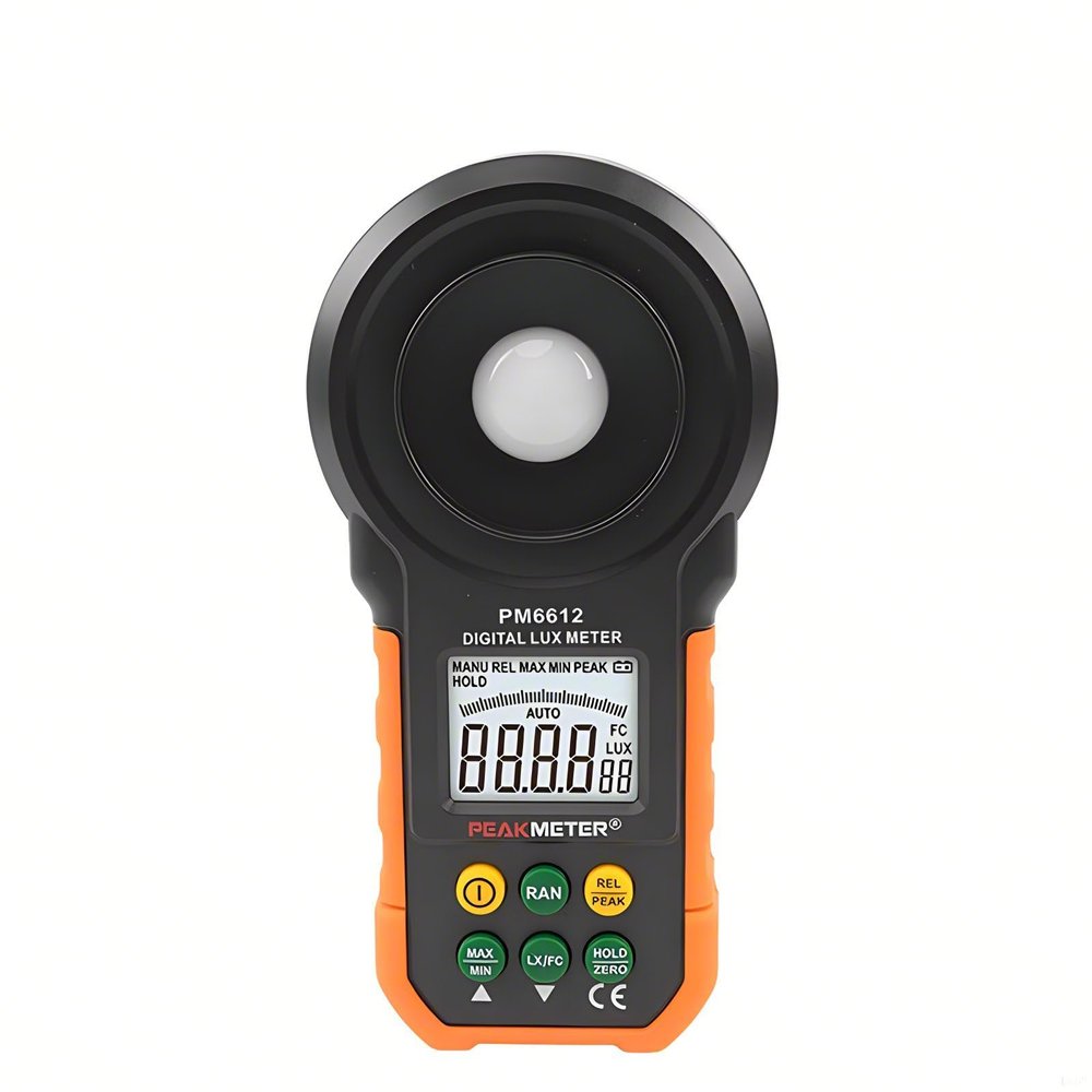 PEAKMETER PM6612 PM6612L Lux Meter 0~200,000lux Light Meter Pocket Design illuminometer lux/fc Photometer Tester Environmental Testing Light Meter Lux Meter Light illuminance lux Meter(PM6612)