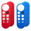 2 Pack Remote Cover Compatible with 2020 Chromecast with Google TV Voice Remote, Anti Slip Silicone Case Cover (Ocean Blue + Red) view 1